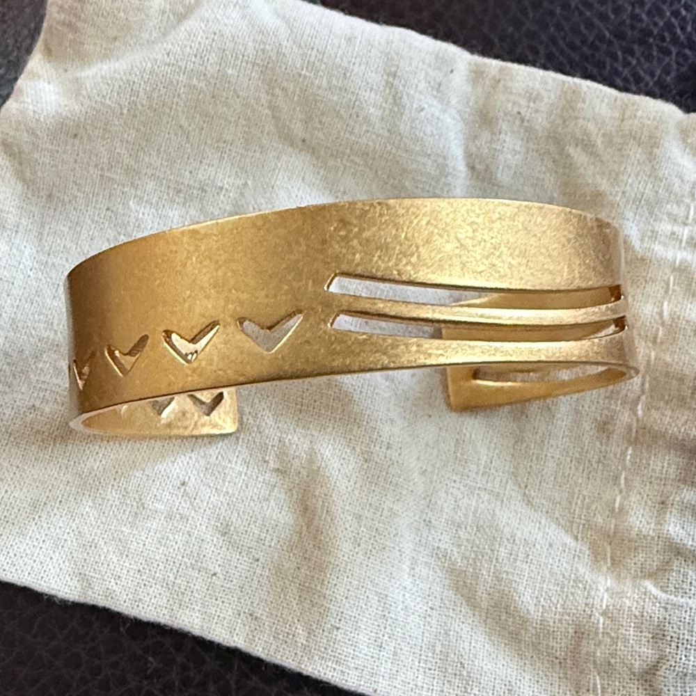 Madewell Gold Heart Cutout Cuff Bracelet